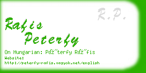 rafis peterfy business card